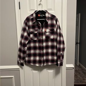 The American Outdoorsman Men's Sherpa Plaid Flannel Long Sleeve Large